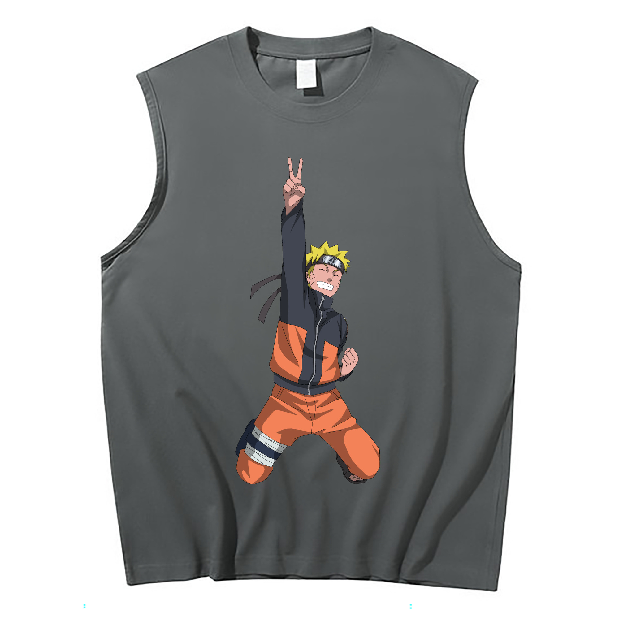 （画像用） NARUTO -ナルト- うずまき ナルト Uzumaki Naruto コットン100％タンクトップ（フロントプリント）